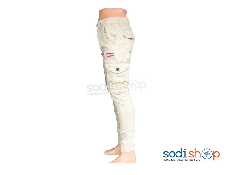 Pantalon Jogging Suprême Couleur Beige Pour Homme BK0096 – Image 2