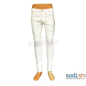Pantalon en Jeans  Couleur Blanche Pour Homme BK0096