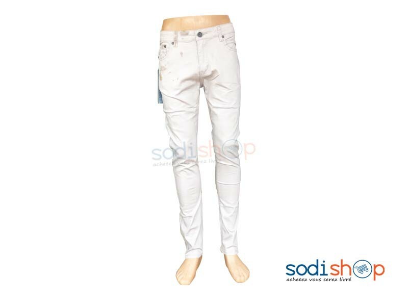 Pantalon en Jeans Slim Pour Homme Couleur Blanche BK0096