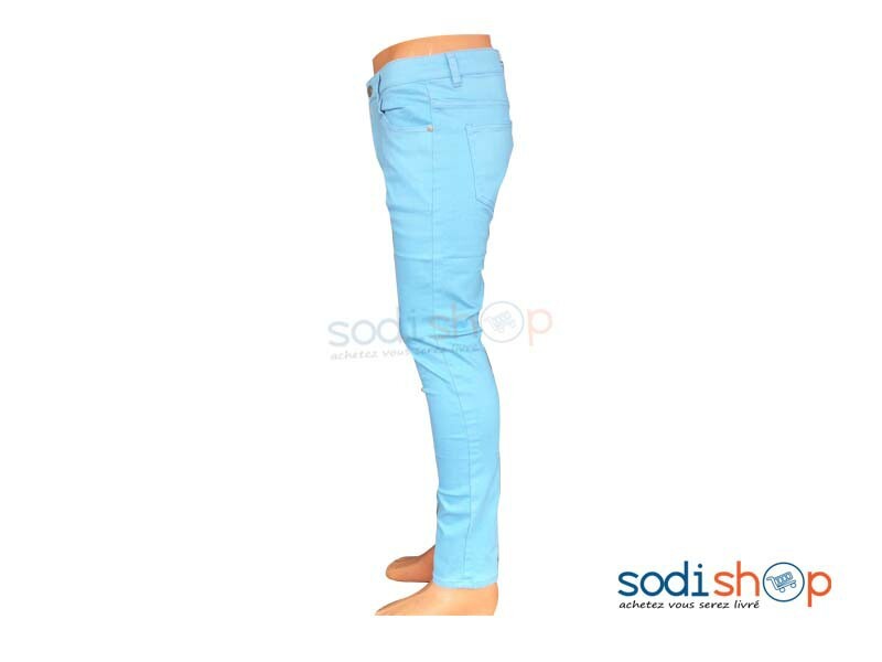 Pantalon en Jeans Slim Pour Homme Couleur Bleu BK0096 – Image 2