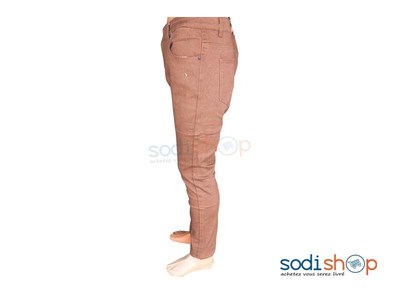 Pantalon en Jeans Slim Pour Homme Couleur Marron BK0096