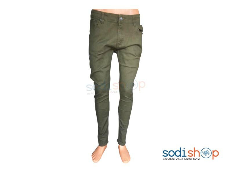 Pantalon en Jeans Slim Pour Homme Couleur Verte BK0096