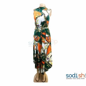 Robe En Tissu Moulante Sans Manche Style Versatile MKS00133