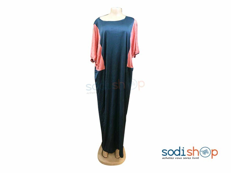 Robe en Tissu Imprimé Multicolore Manche Large MKS00133