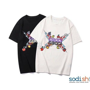 T-Shirt Personnalisé Imprimé Gucci Couleur Noir et Blanc BK0096