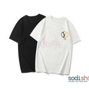 T-Shirt Personnalisé Imprimé Louis Vuitton Couleur Noir et Blanc BK0096