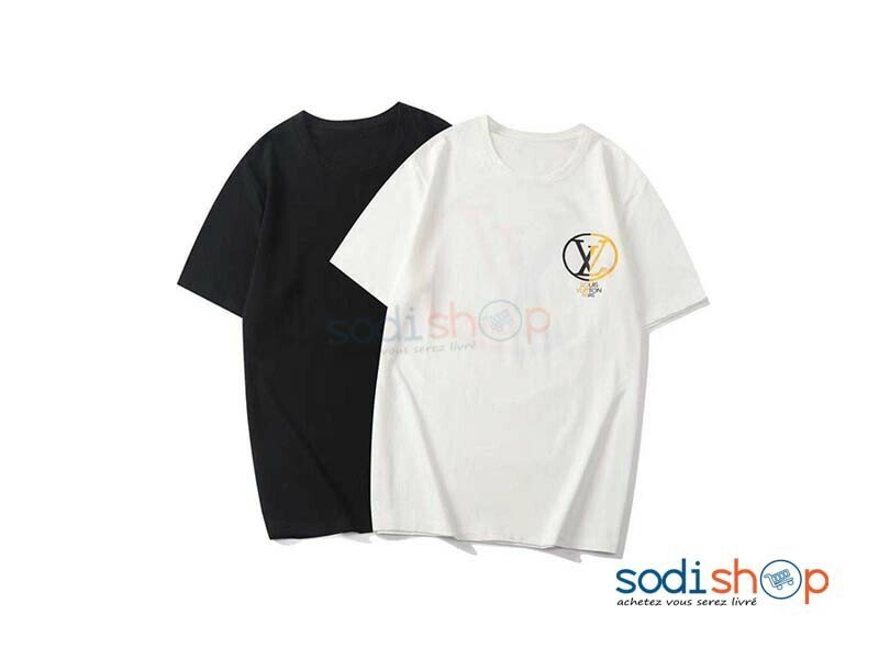 T-Shirt Personnalisé Imprimé Louis Vuitton Couleur Noir et Blanc BK0096