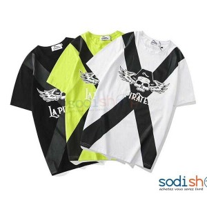 T-Shirt Personnalisé Imprimé Pirate Couleur Noir, Blanc et Verte BK0096