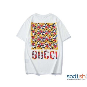 T-Shirt à Imprimé Gucci Matière en Coton - Habit Couleur Blanc BK0096