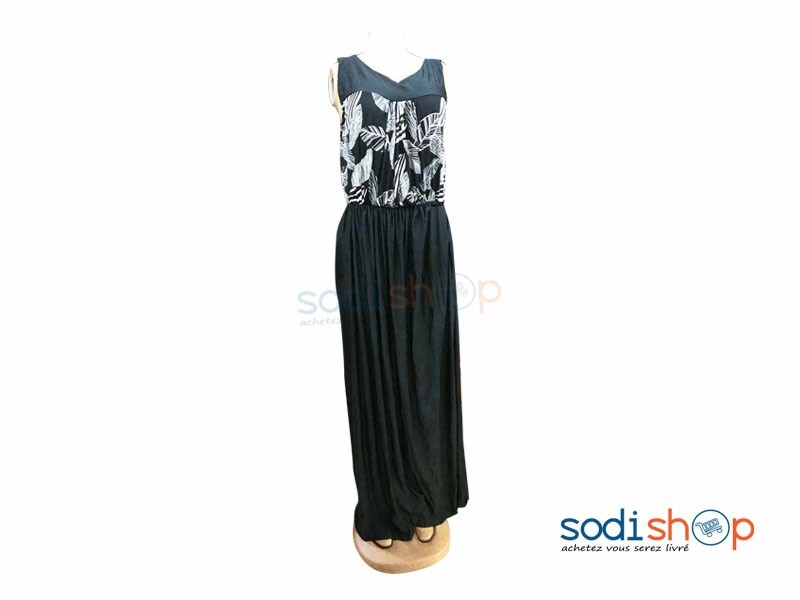 Habit Pour Femme - Robe Sans Manches Couleur Noir et Blanc MKS00133