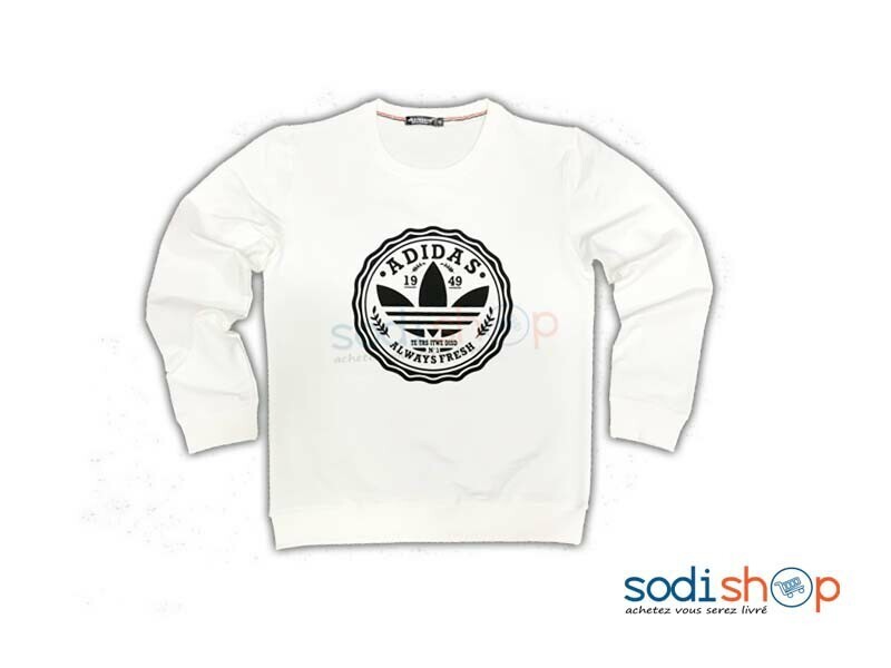 Pull-Over Adidas Vêtement en Coton - Haute Qualité Couleur Blanc BK0096