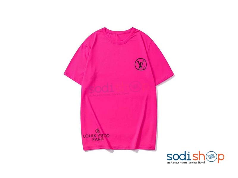 T-Shirt Louis Vuitton - Coton Haute Qualité Habit Couleur Rose BK0096