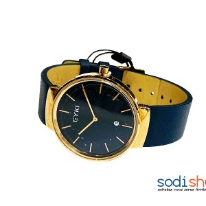 Montre EYKI Unisexe Homme et Femme - Cadran Analogique avec Date Couleur Noir et Or- DI0026