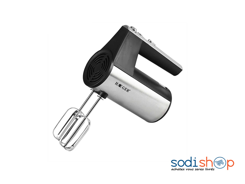 Mixeur Electrique HAEGER - 5 Vitesses Multifonction 450 Watts Deux Batteurs Hand Mixer AK0028