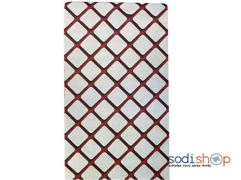 Papier Peint Motif Losange Décoration Pour Maison et Bureaux - Couleur Rouge et Blanc AK0028