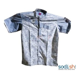 Habit Pour Homme - Chemise en Tissu Motif Africain Couleur Bleu OD00154