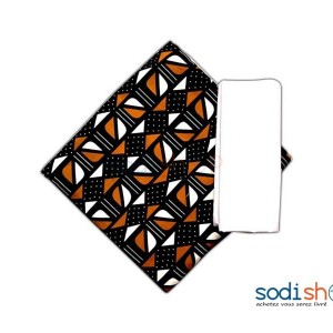 Tissu à Imprimé Bogolan - Habit Tendance Noir et Blanc 2 Pièces MKS00133
