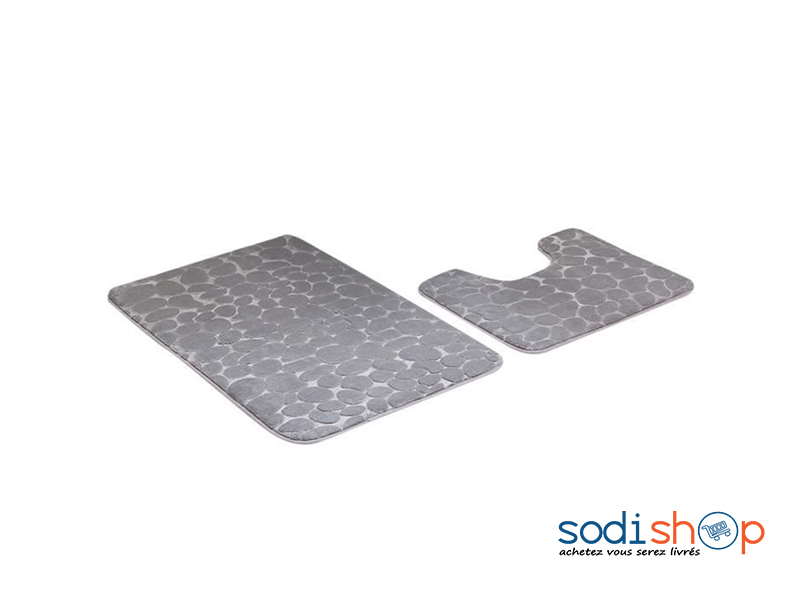 Tapis de Bain Ultra Doux + Contour WC Pour Salle de Bain - Couleur Blanc AK0028 – Image 2