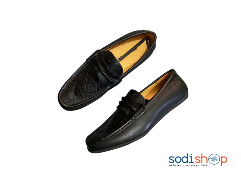 Mocassin en Cuir Emotional - Chaussures Élégantes Couleur Noir Pour Homme KO00124