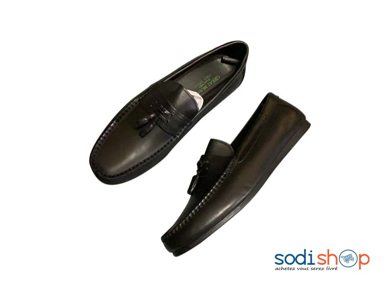 Mocassin en Cuir Great Model Italie - Chaussures Confortables Couleur Noir Pour Homme KO00124