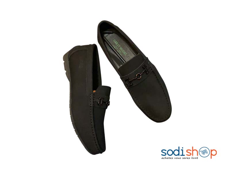 Mocassin en Cuir Great Model - Chaussures Classiques Couleur Noir Pour Homme KO00124
