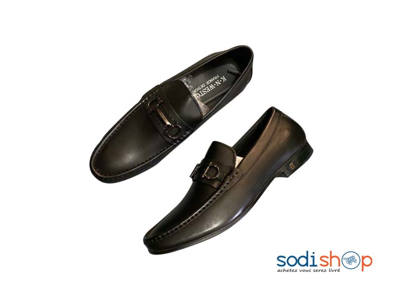 Mocassin K.N WESTON Élégant Homme Simili En Cuir – Noir KO00124