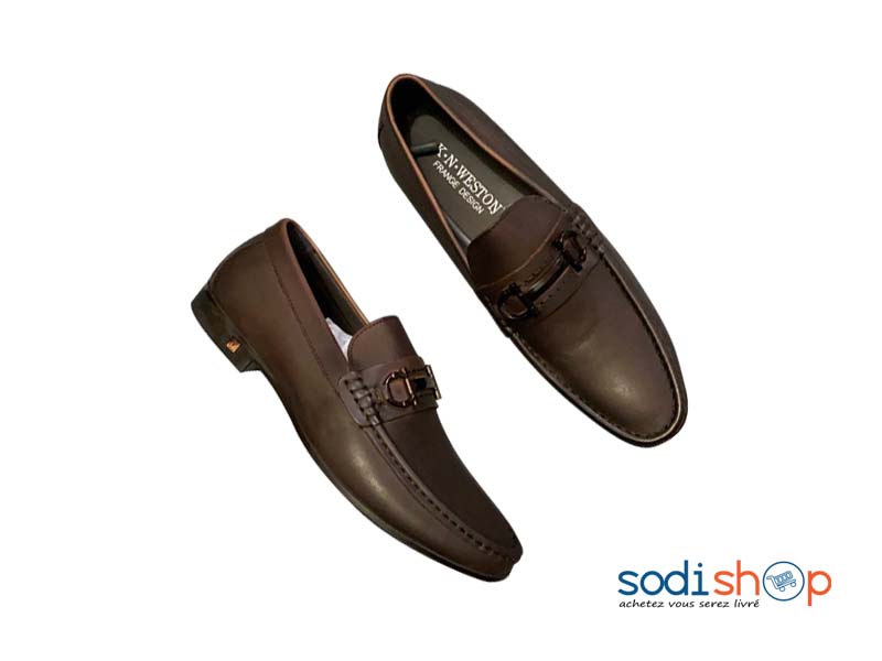 Chaussures de Luxe - Mocassin K.N Weston Couleur Marron Foncé Pour Homme KO00124