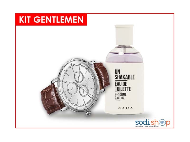 KIT GENTLEMEN : Naviforce NF3002 Montre à Cadran Analogique + Eau de Toilette Zara Unshakable 100 ml SODI00