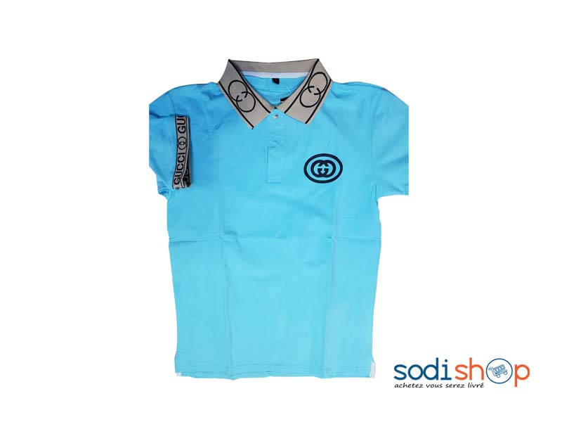 Polo Gucci Composition en Coton - Habit Couleur Bleu GJ0058
