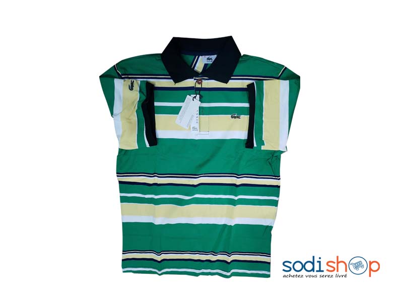 Polo Lacoste Classic Habit en Coton - Couleur Vert et Jaune GJ0058