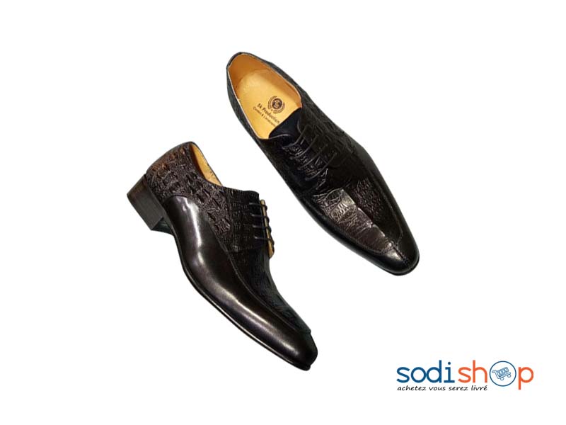 Paire De Soulier En Cuir - Chaussure Luxueuse- Noir KO00124