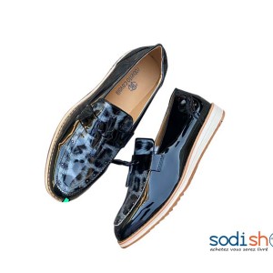 Mocassin Roberto Cavalli - Chaussures Modernes Motif Panthère Noir Pour Homme KO00124