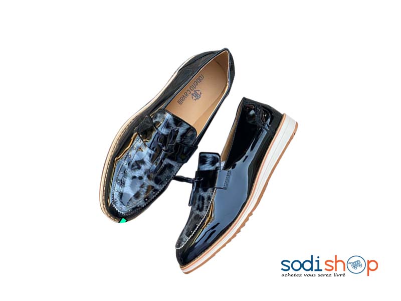 Mocassin Roberto Cavalli - Chaussures Modernes Motif Panthère Noir Pour Homme KO00124