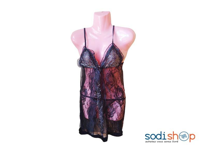 Nuisette Sexy 2 Pièces Pour Femme Couleur Noir AY00145