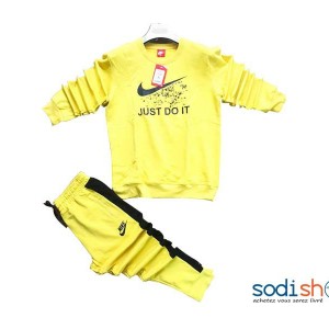 Vêtement Nike - Pull-Over + Pantalon Jogging Habit Couleur Jaune et Noir AY00145