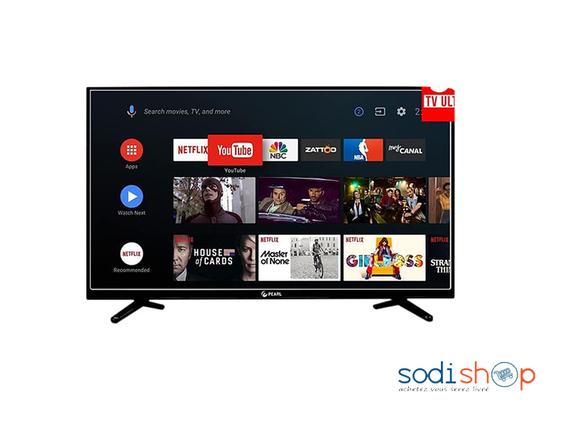 Téléviseur PEARL Smart LED TV 55’’ Ultra HD Support Mural Offerte - PA-55BNUDSS DO0037