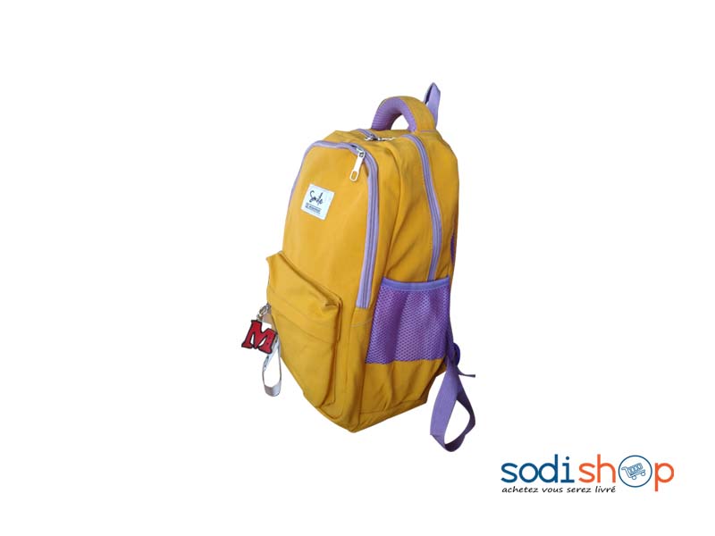 Sac à Dos Smile - Haute Qualité Couleur Jaune Pour Écolier Fille et Garçon DM00157