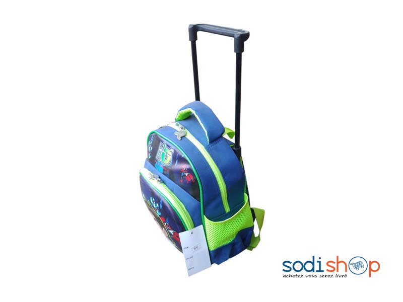 Sac à Dos Pour Enfant Personnage Ben 10 avec Poignée de Traction - Couleur Bleu et Vert DM00157 – Image 2