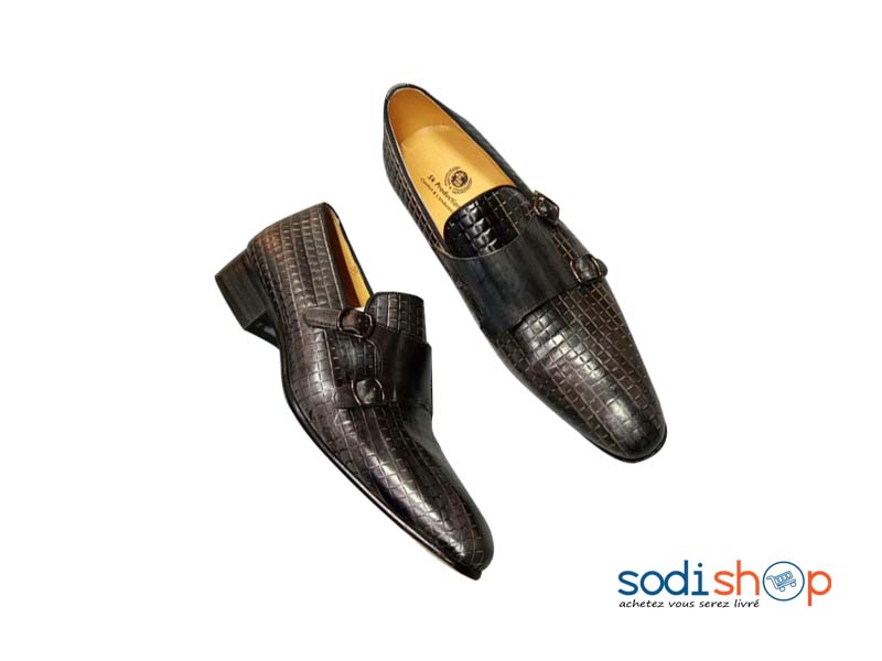 Somptueuse Paire De Souliers En Cuir- Chaussure Pour Homme Audacieux- KO00124