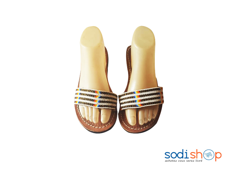 Sandales à Perles Conception Africaine - Chaussures Pour Femme LR00156