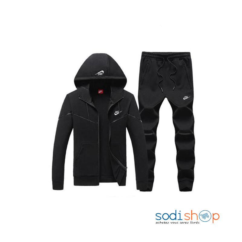 Sweat à Capuche + Pantalon Nike - Ensemble Sport Survêtements Noir WA0021