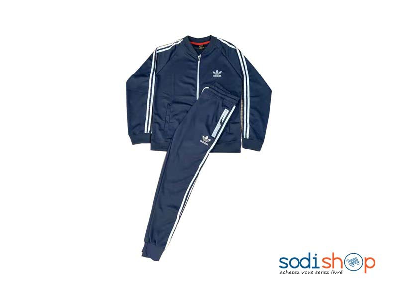 Ensemble Adidas Veste + Pantalon Jogging Sport - Survêtement Couleur Bleu Foncé BK0096