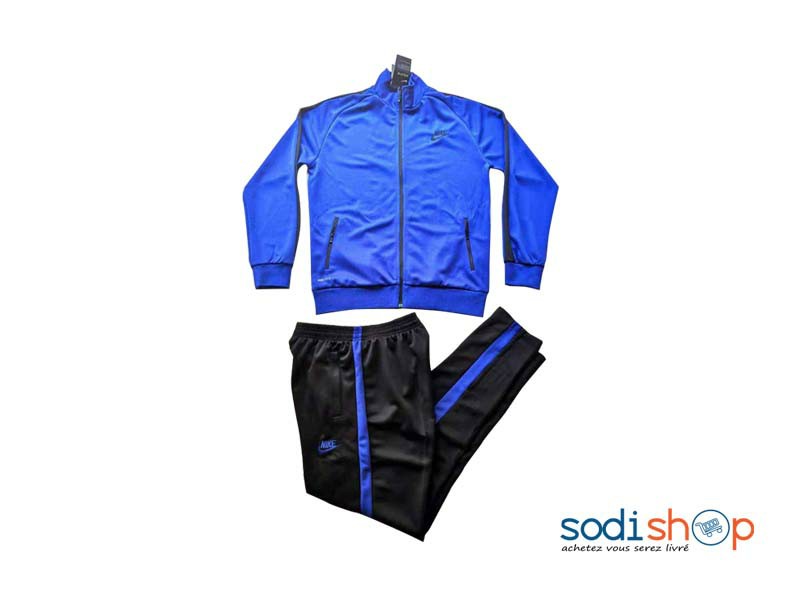 Survêtement Nike 2 Pièces - Vêtement de Sport Couleur Bleu et Noir BK0096