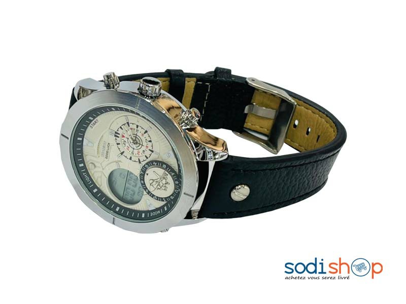 Montre Homme - Cadran Analogique Haute Qualité Noir et Argent DI0026