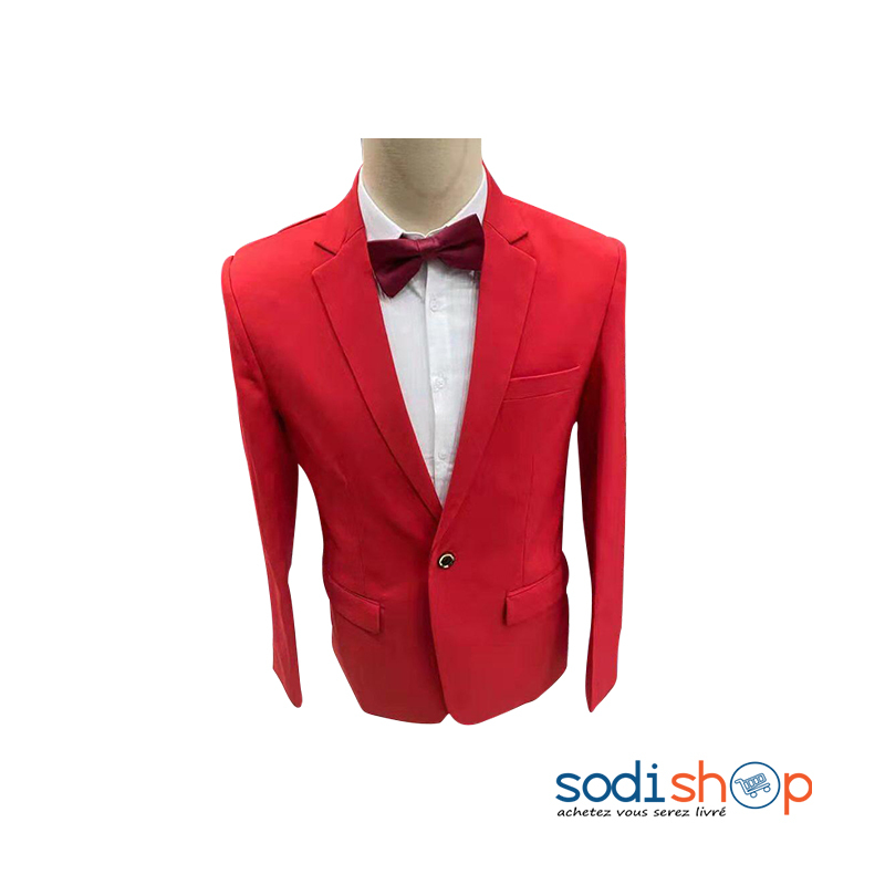 Veste Pour Homme Design Chic - Blazer Couleur Rouge BK0096