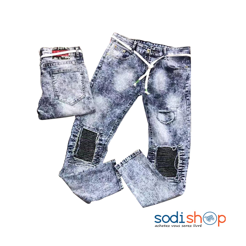 Jeans Pour Homme Coupe Slim - Couleur Bleu Clair BK0096
