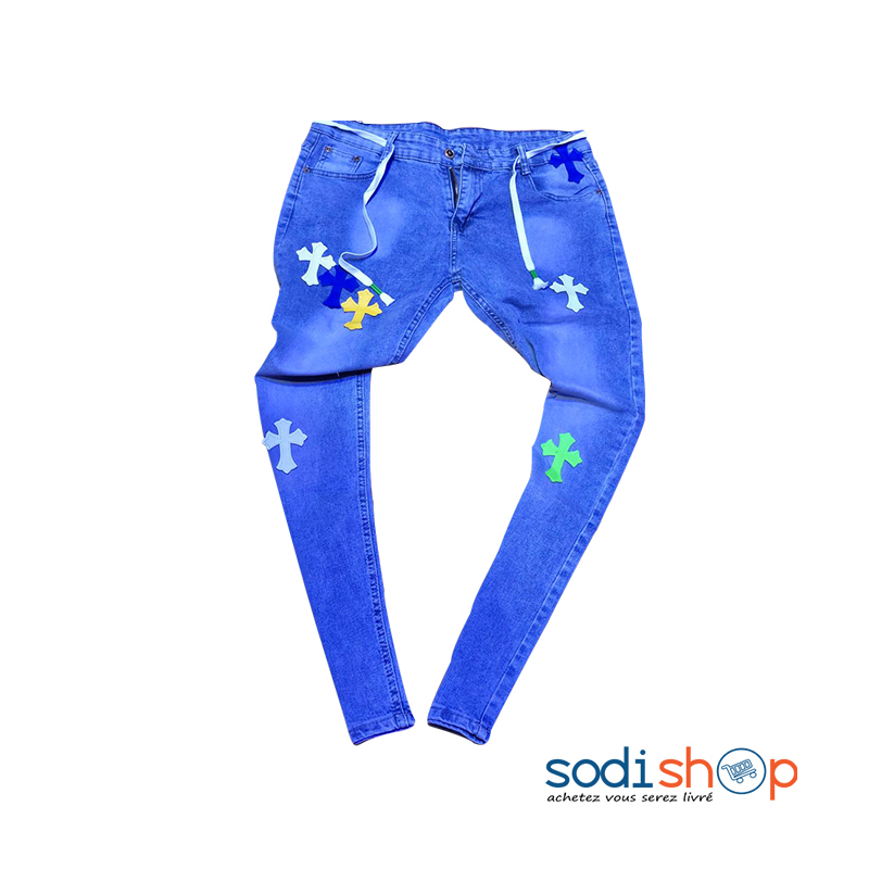 Jeans Pour Homme - Coupe Slim Ultra Stylé Couleur Bleu BK0096