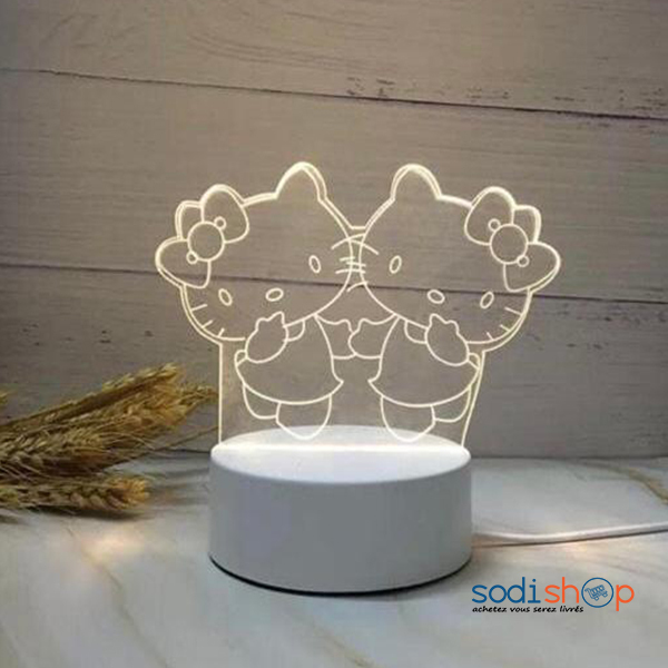 Lampe de Chevet Décorative Hello Kitty LED Multicolore - Pour Chambre d’Enfant et Bureau MG00165