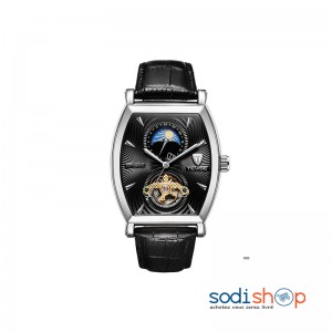 Tevise T-8383D LB - Montre Automatique Pour Homme Cadran Analogique Phase de Lune Couleur Noir DUB0101