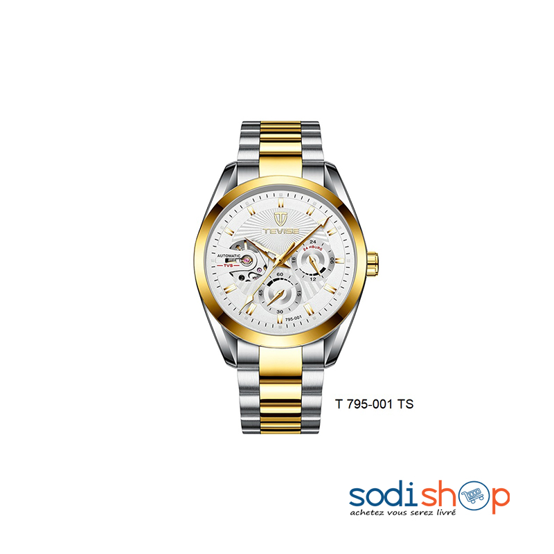 Montre Chronographe Tevise T-795-001 - Bracelet en Acier Couleur Argent Pour Homme DUB0101 – Image 3